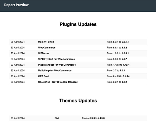 WordPress Monthly Care Report